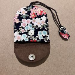 Japanese Floral Fabric Keychain Pouch