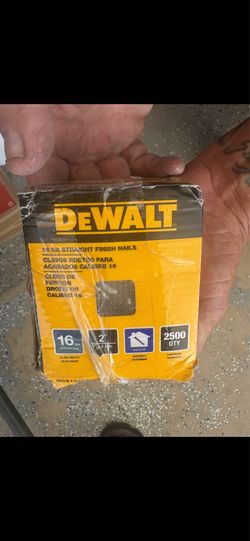 Dewalt 16 Gauge Finish Nails Brand New In The Box 2 pack of Everbilt door hinges with a satin nickel finish asking $20 each