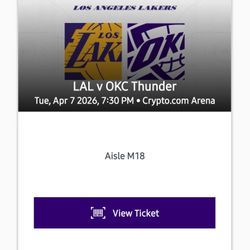 Lakers vs OKC - 4/7 - Sect 115 - $300 Each