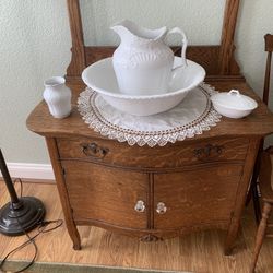 Antique Pitcher And Bowl