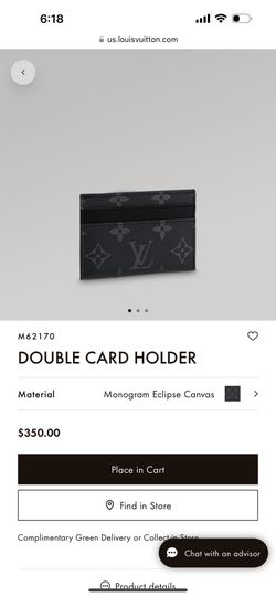 Louis Vuitton Monogram Double Card Holder, Black