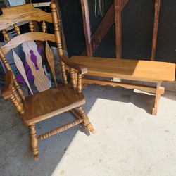 Rocking Chair And Bench 