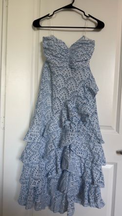Flavie Dress Eyelet Blue .
