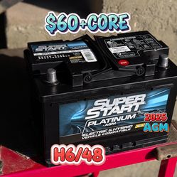 AGM Car Battery Group Size 48/H6
