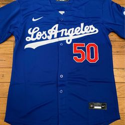 Blue Los Angeles Dodgers Mookie Betts with Los Angeles lettering