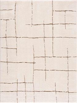 Koume Ivory & Brown Area Rug