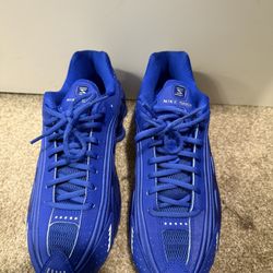 Nike Shox R4 Racer Blue Metallic Silver Shoes 