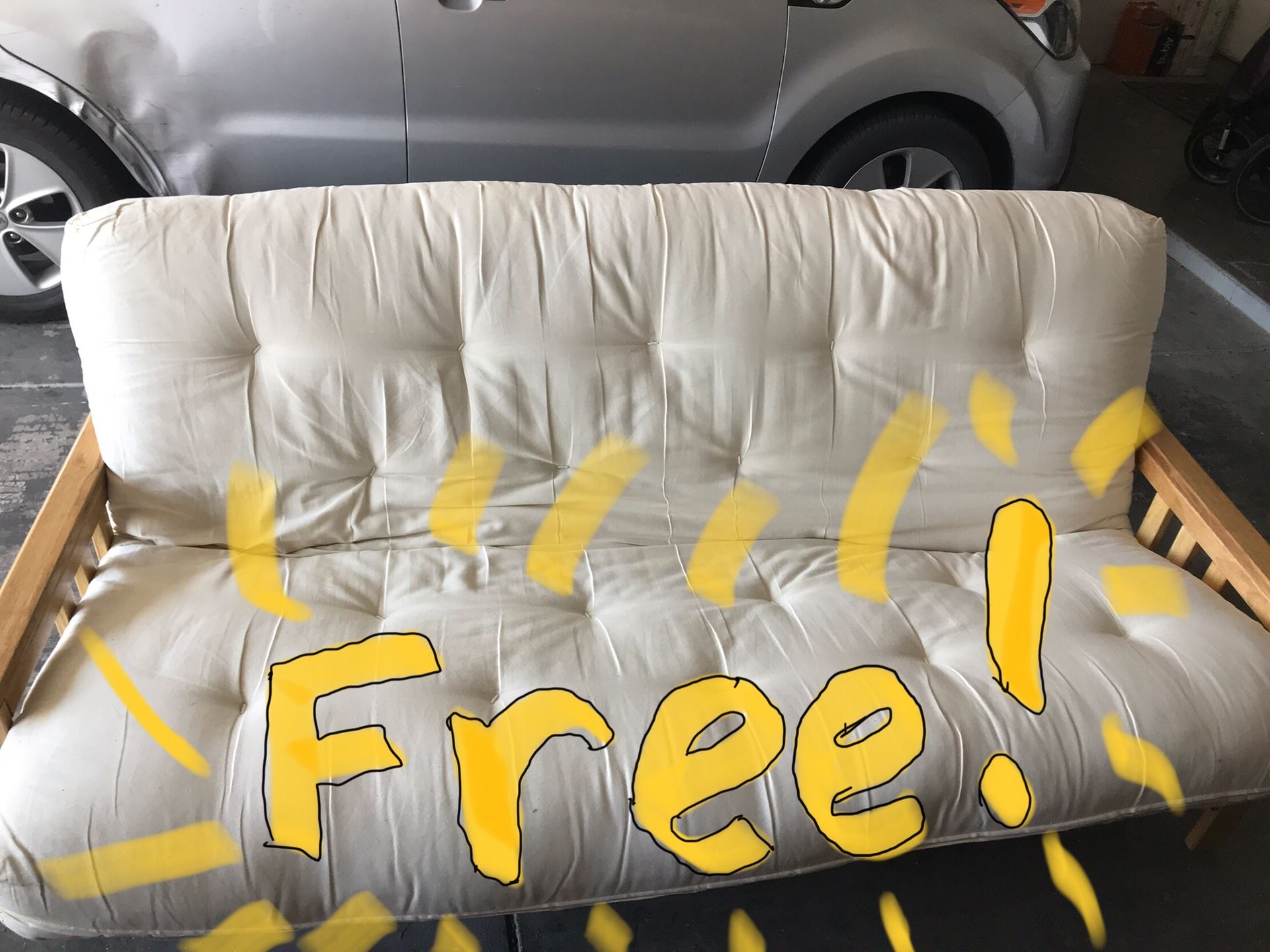 Futon with mattress cushion