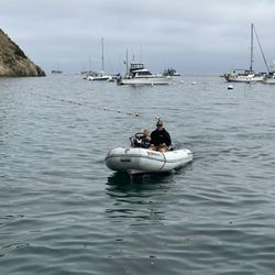 04 13’ Caribe RHIB Rigid Hull Inflatable With 40hp Yamaha Outboard And Trailer