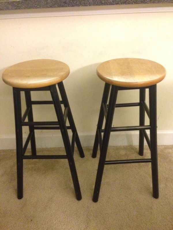 Two Bar stool wood 75cm height