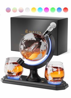 NEW KOLLEA Globe Whiskey Decanter Set with Stand