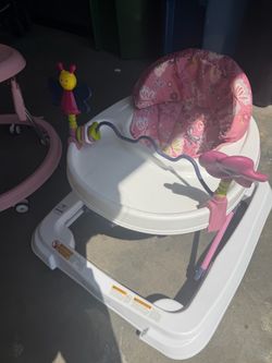 Baby Walker with Toy Bar – Pink Butterfly