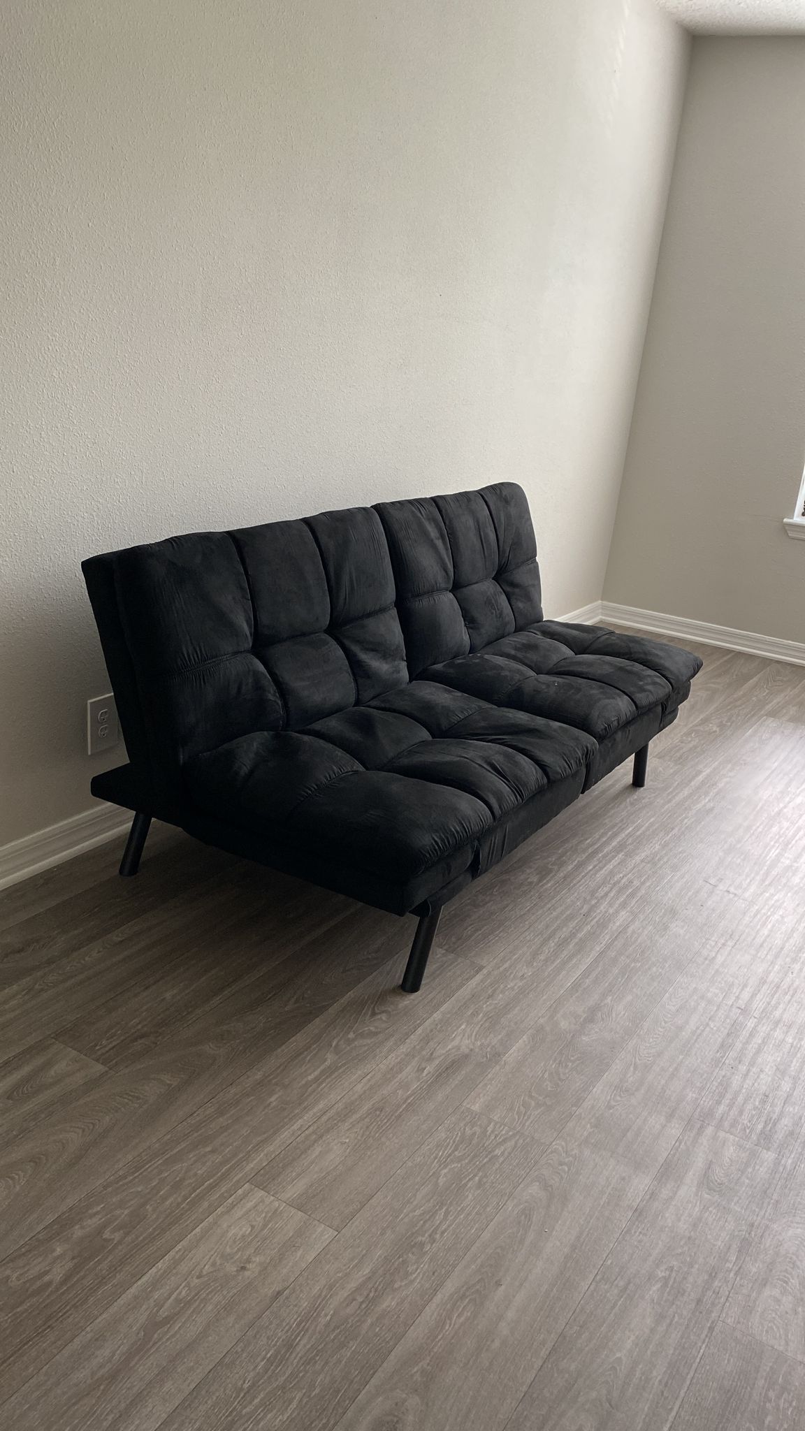 Black micro sofa futon 