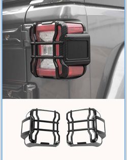Jeep Wrangler JL tail lights covers carbon fiber style