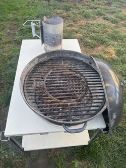 Weber Grill with cart/ Grill Cover/ Charcoal Starter