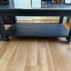 Black Coffee Table With Table Ends 