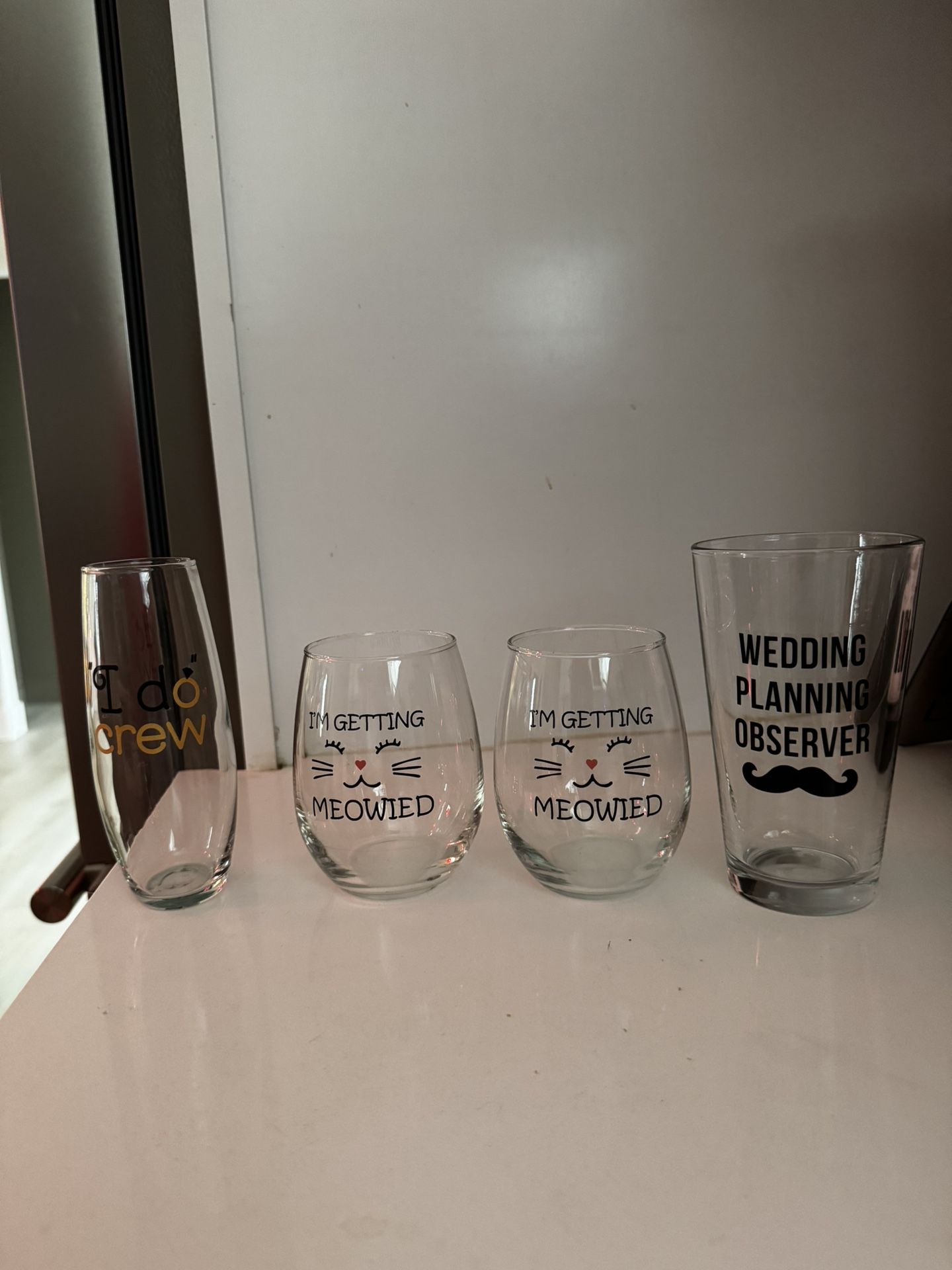 WEDDING, bridal CUPS, - cat theme