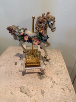 Vintage Musical Carousel Horse Rocking Horse Figurine