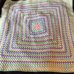 Pastel Afghan 36 x 36 Inches 