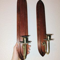 Two Wall Mounted Candle Holders