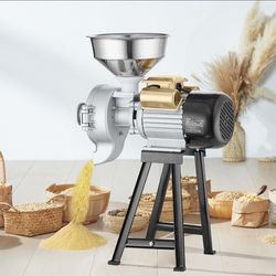 Electric Grain Mill Grinder, 3000W Spice Grinders, Commercial Corn Mill with Funnel, Thickness Adjustable, Heavy Duty