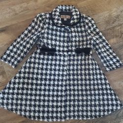 Toddler Girls Purple Rose 3t Black and white coat jacket