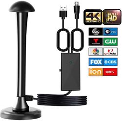 TV Antenna, 2023 Upgraded Digital TV Antenna Indoor for Smart TV, 360° Reception & 500+ Miles Range Amplified HDTV Antenna