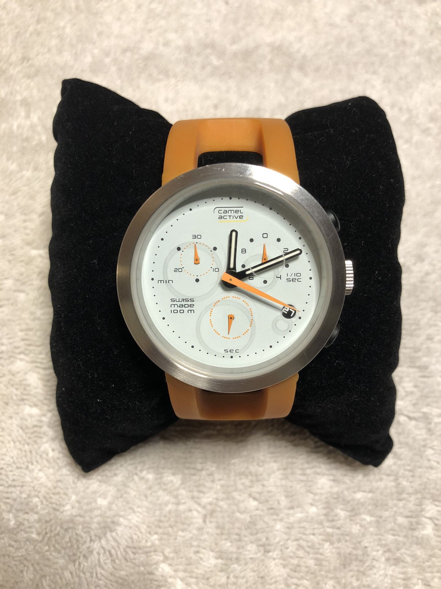 Camel Active Sport Series Swiss Made Watch - RARE - Orange Strap, White Dial