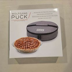 Wolfgang Puck 9" Glass Pie Baking Dish with Carry Bag