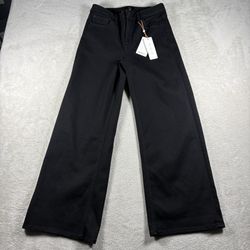 Quince Women’s 28 Black Stretch High Rise Wide Leg Jeans NWT #1502