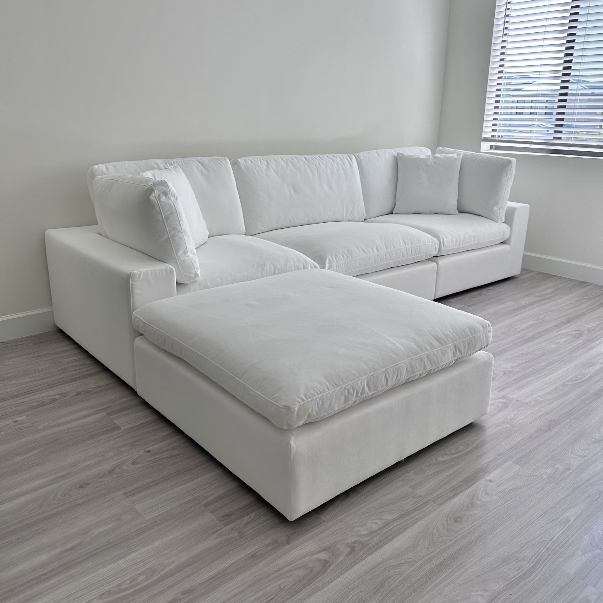 New White Sectional Cloud Couch Sofa