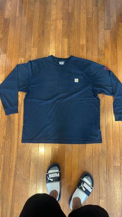 Carhartt, Loose Fit, Long Sleeve, Navy Blue, X-Large