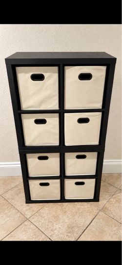 4  of Ikea  4 cube storage organiser with fabric  bins