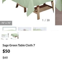 Sage Green Table Cloth 7