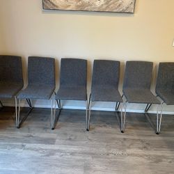6 Gray Upholstered Chairs