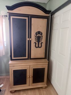 Wood Computer Armoire / Office Cabinet
