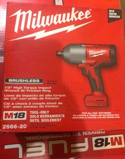 Milwaukee M18 18-Volt Lithium-Ion Brushless 1/2 in. High Torque Impact Wrench with Friction Ring (Tool-Only)