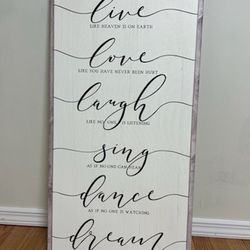 nspirational Wall Art Canvas – 24x12 – $20 