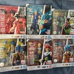 SH Figuarts Dragon ball Z goku, vegito, time patroller and great saiyaman 