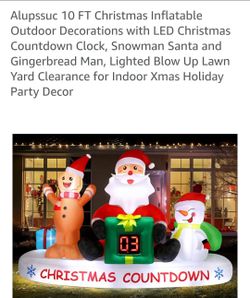 10' christmas countdown with Clock blowup Decoration