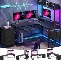 L Shape Desk Wood And Metal