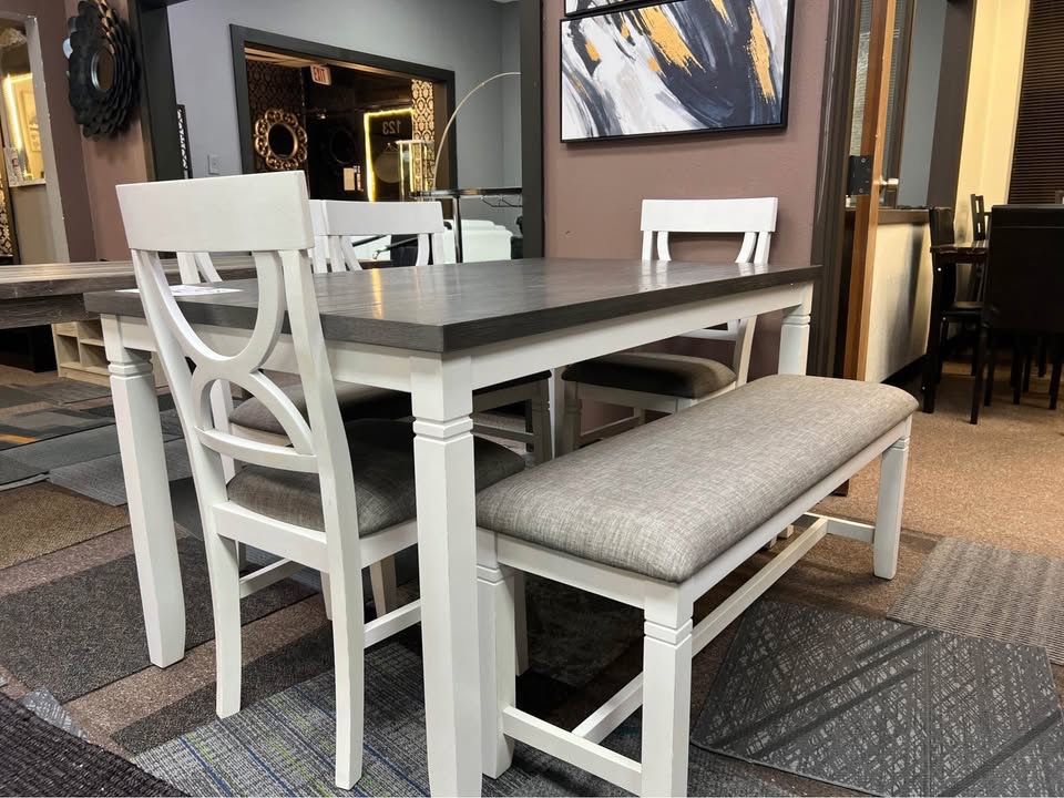 Wooden Dinning Table With 3 Chairs And Bench 