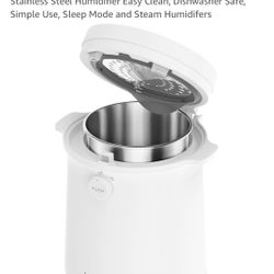 Healthy Warm Mist Humidifiers for Bedroom, 3L/100oz Stainless Steel Humidifier Easy Clean, Dishwasher Safe, Simple Use, Sleep Mode and Steam Humidifer