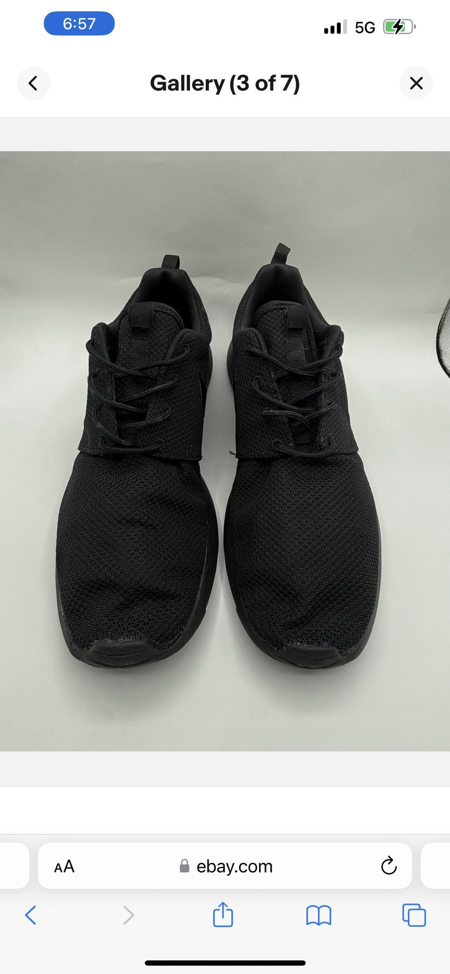 Nike Roshe Run Triple Black Men’s Size 10.5