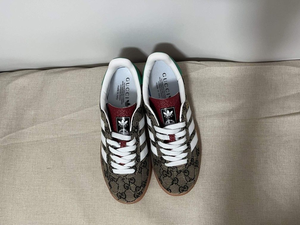 Adidas X Gucci Women's Gazelle Sneakers GG Monogram Size 7US