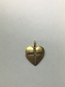 Sterling silver heart with cross