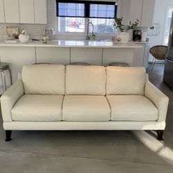 Sofa Genuine Leather Ivory