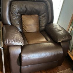 Free Faux, Leather Recliner, Couch, And Recliner Chair
