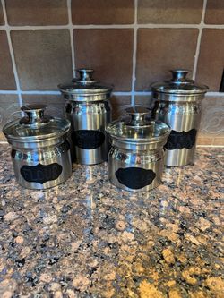 Stainless Steel Kitchen Canister Set of 4