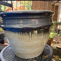 Ceramic Glazed Painted Planter Plant Pot 2 Gallon